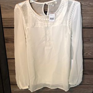 NWT White Truly 4 You Long Sleeve Top